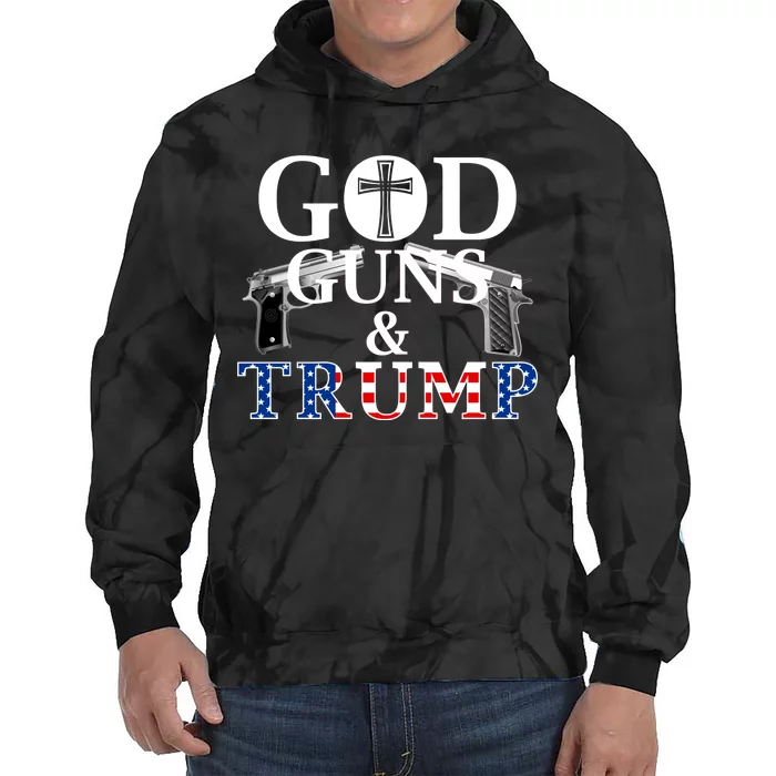 God Guns & Trump Donald President of the United States Tie Dye Hoodie