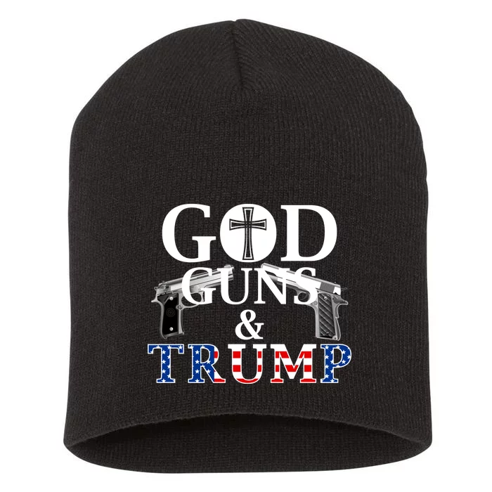 God Guns & Trump Donald President of the United States Short Acrylic Beanie