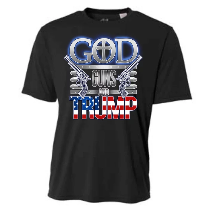 God Guns And Donald Trump Cooling Performance Crew T-Shirt