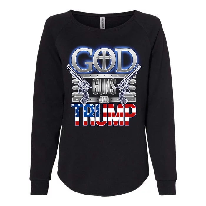 God Guns And Donald Trump Womens California Wash Sweatshirt