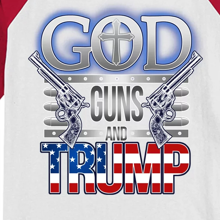 God Guns And Donald Trump Kids Colorblock Raglan Jersey