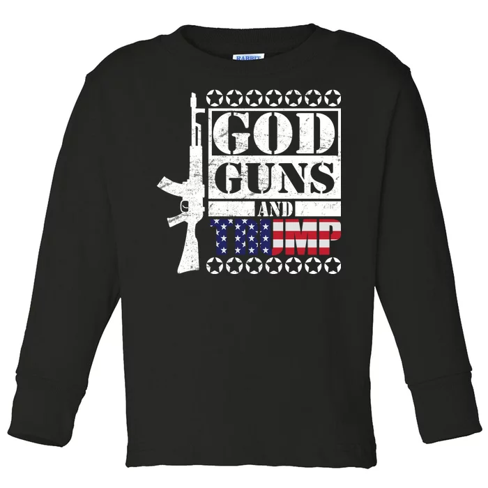 God Guns Trump Toddler Long Sleeve Shirt