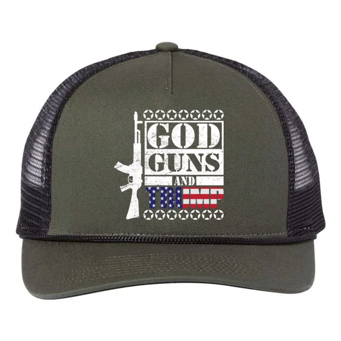 God Guns Trump Retro Rope Trucker Hat Cap