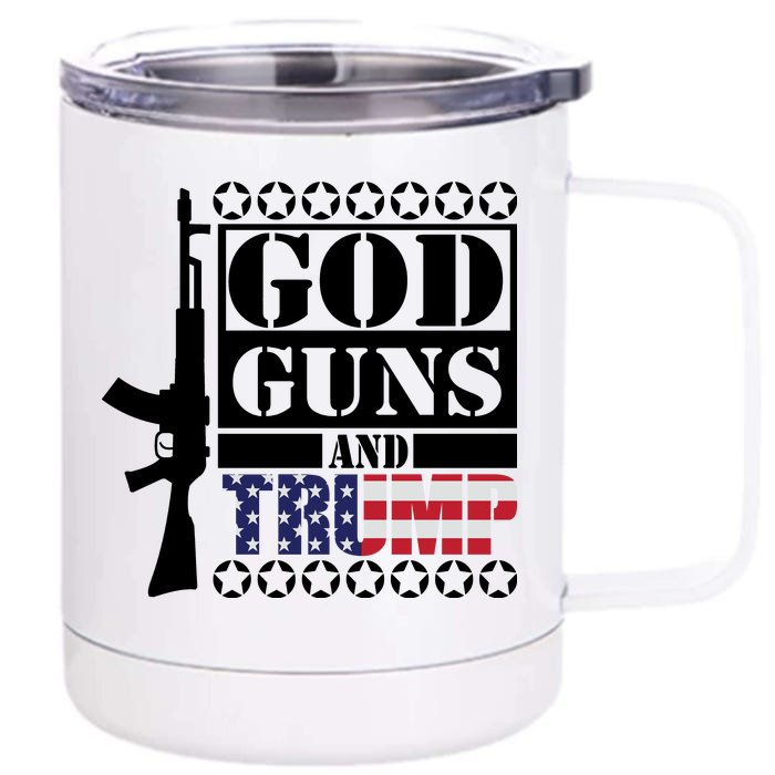 God Guns Trump Front & Back 12oz Stainless Steel Tumbler Cup