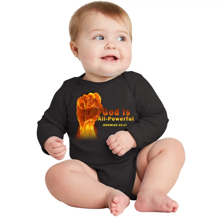 God is All-Powerful Baby Long Sleeve Bodysuit