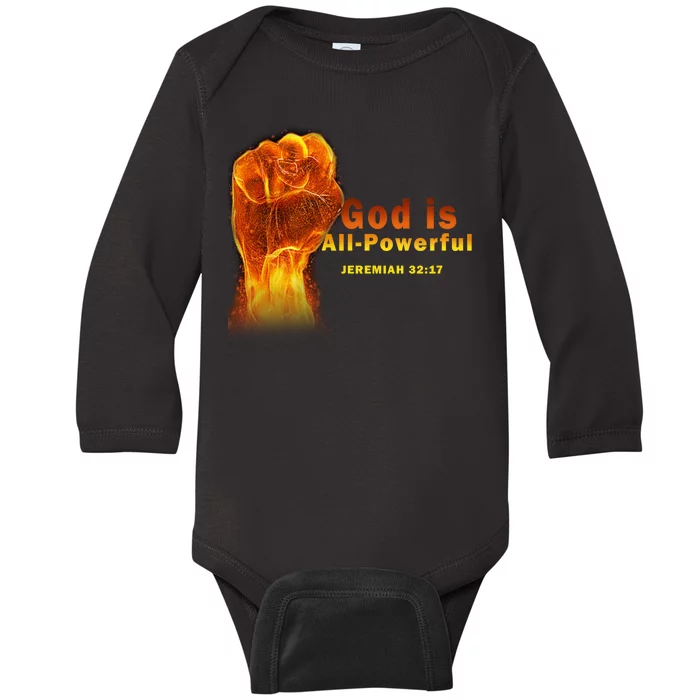 God is All-Powerful Baby Long Sleeve Bodysuit