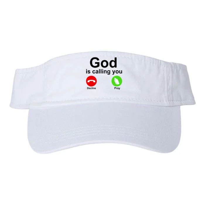 God Is Calling Decline or Pray Valucap Bio-Washed Visor