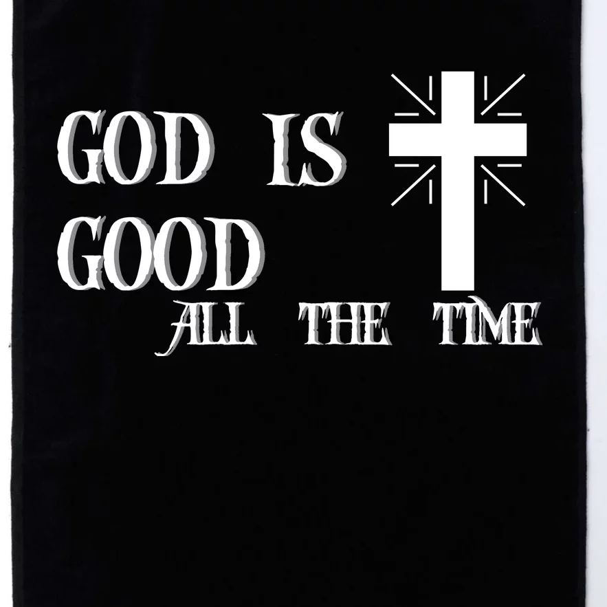 God Is Good All The Time With Cross Platinum Collection Golf Towel