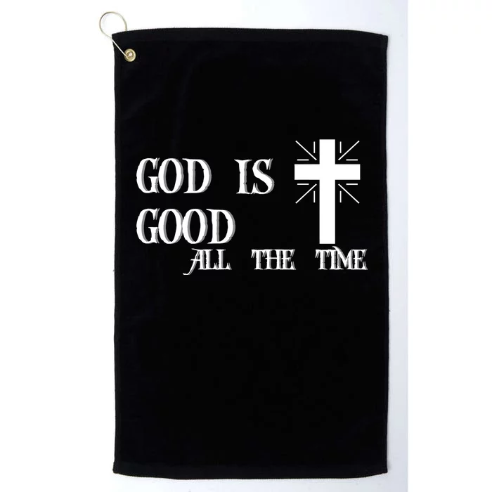 God Is Good All The Time With Cross Platinum Collection Golf Towel