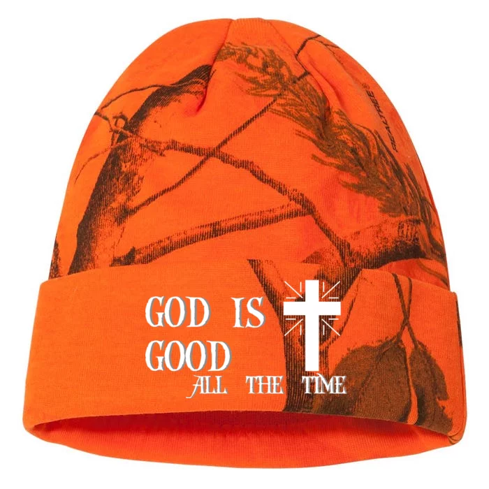 God Is Good All The Time With Cross Kati - 12in Camo Beanie