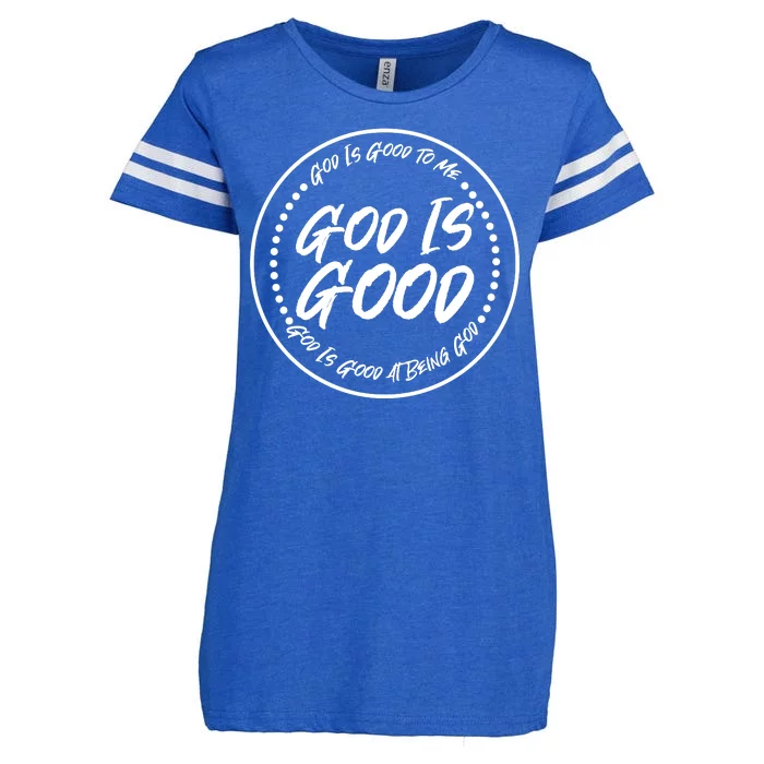 God is Good To Me  Good At Being God Enza Ladies Jersey Football T-Shirt