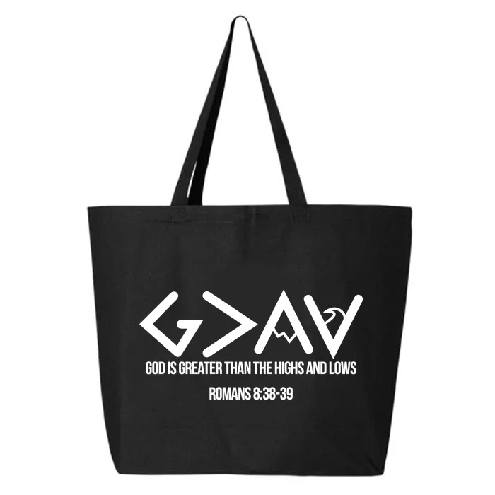 God Is Greater Romans 3:38 25L Jumbo Tote