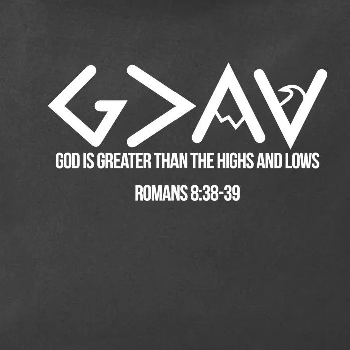 God Is Greater Romans 3:38 Zip Tote Bag