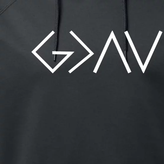 God is Greater Than Our Highs And Lows Performance Fleece Hoodie