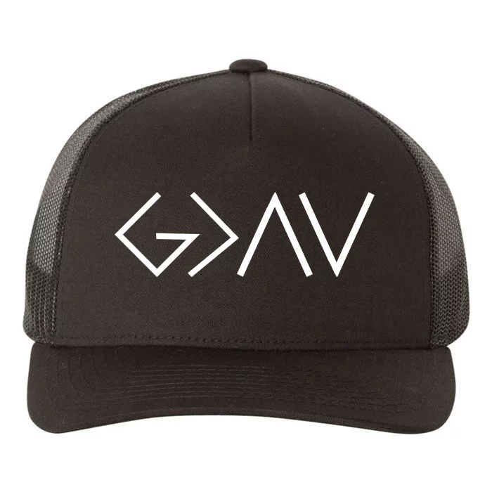 God is Greater Than Our Highs And Lows Yupoong Adult 5-Panel Trucker Hat