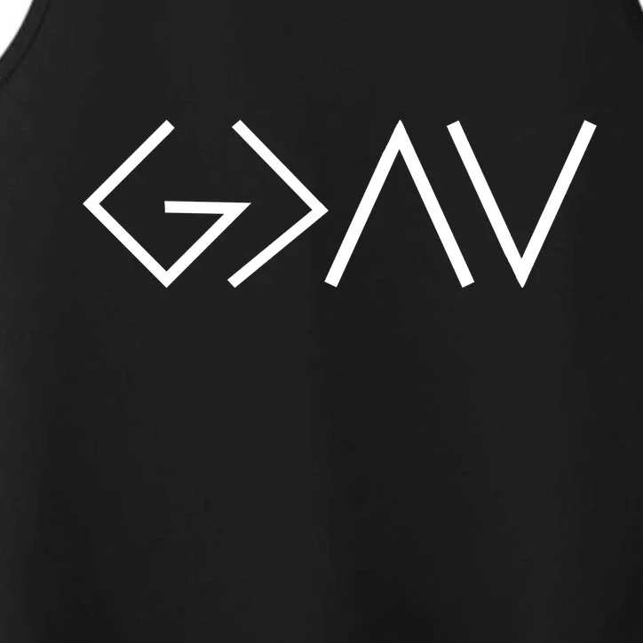 God is Greater Than Our Highs And Lows Performance Tank