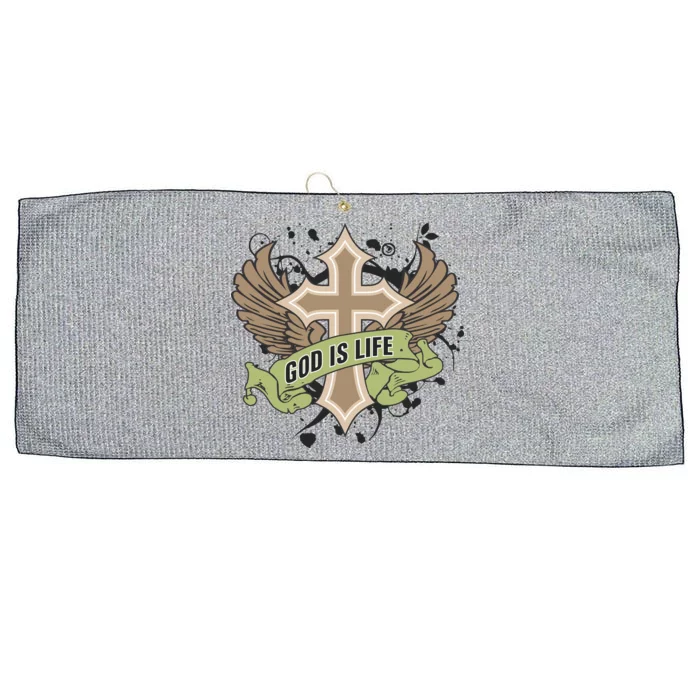 God is Life Large Microfiber Waffle Golf Towel