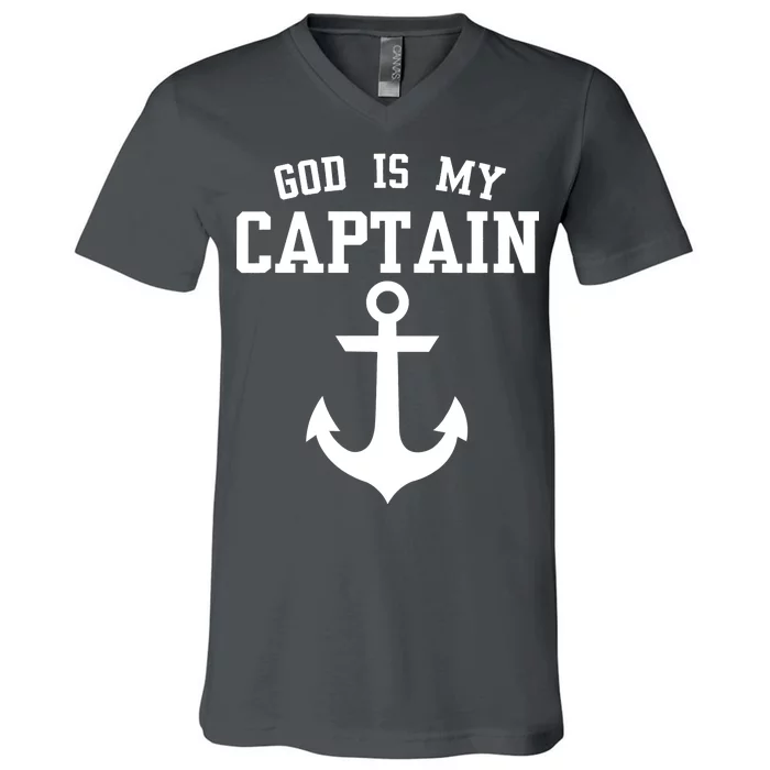 God Is My Captain V-Neck T-Shirt