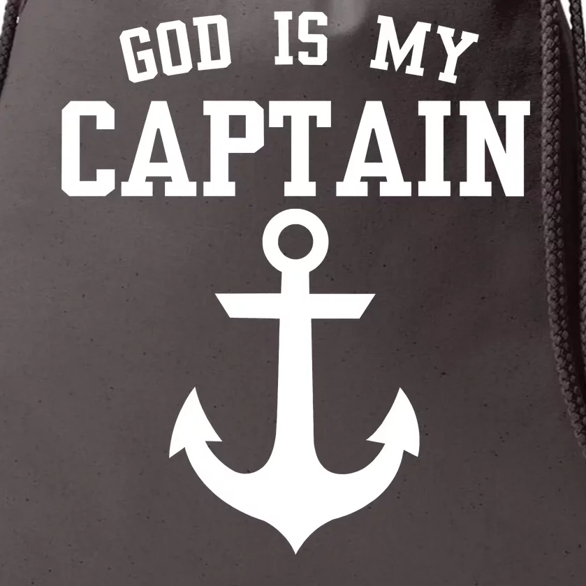 God Is My Captain Drawstring Bag