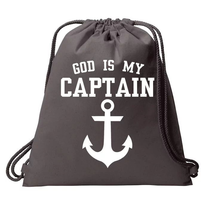 God Is My Captain Drawstring Bag