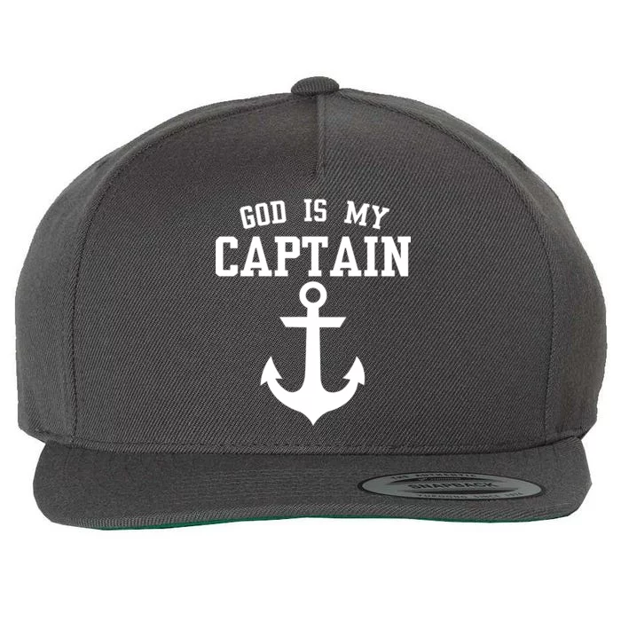 God Is My Captain Wool Snapback Cap