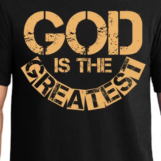 GOD is the Greatest Army Stamp Print Pajama Set