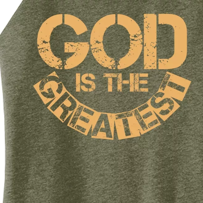 GOD is the Greatest Army Stamp Print Women’s Perfect Tri Rocker Tank