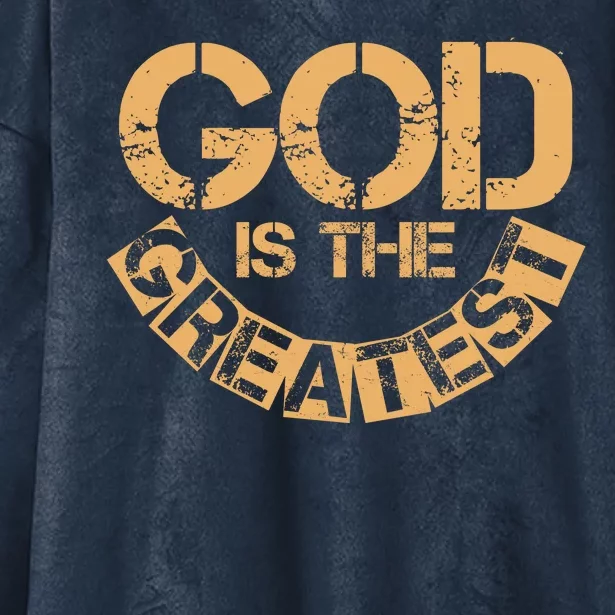 GOD is the Greatest Army Stamp Print Hooded Wearable Blanket