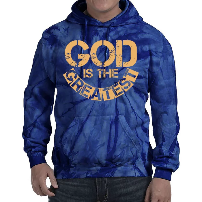 GOD is the Greatest Army Stamp Print Tie Dye Hoodie