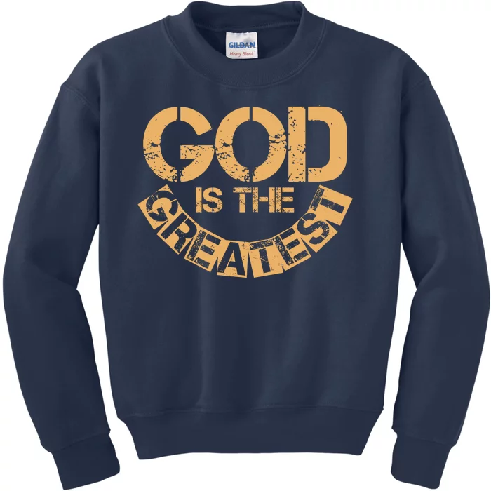 GOD is the Greatest Army Stamp Print Kids Sweatshirt