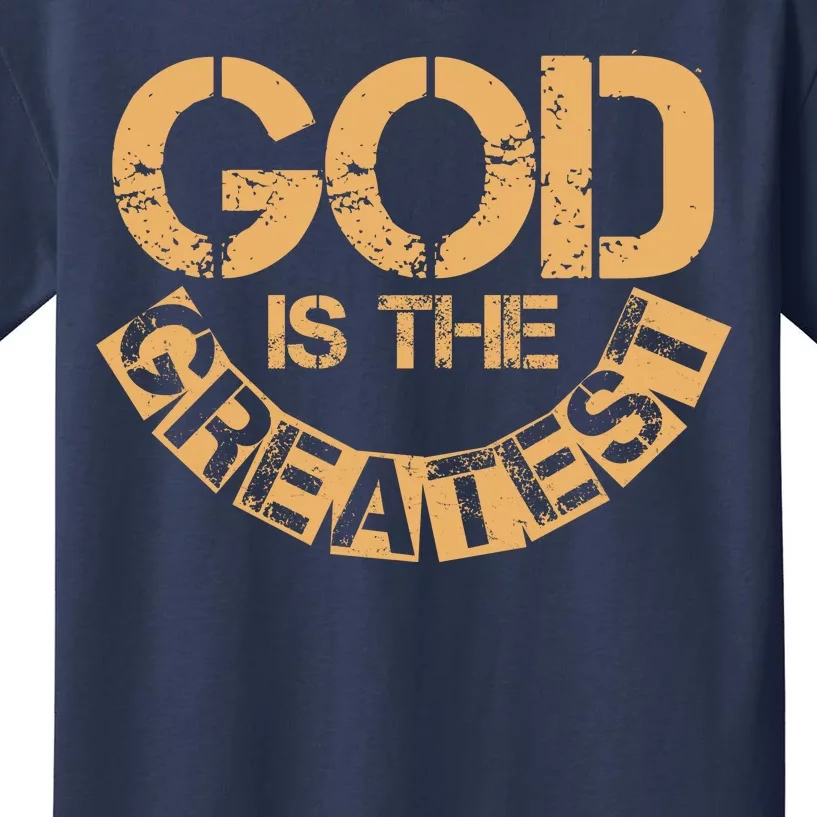 GOD is the Greatest Army Stamp Print Kids T-Shirt