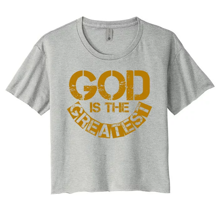 GOD is the Greatest Army Stamp Print Women's Crop Top Tee