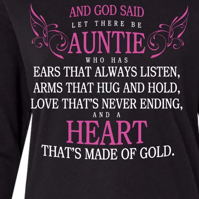 God Said Let There Be Auntie Womens Cotton Relaxed Long Sleeve T-Shirt