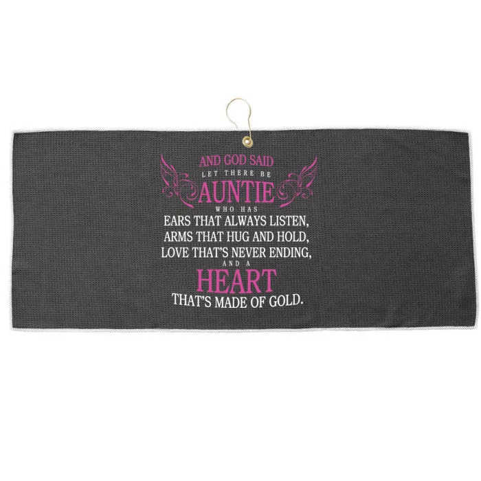 God Said Let There Be Auntie Large Microfiber Waffle Golf Towel