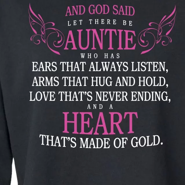 God Said Let There Be Auntie Cropped Pullover Crew