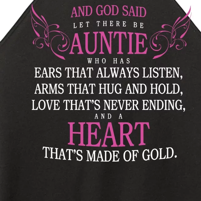 God Said Let There Be Auntie Women’s Perfect Tri Rocker Tank