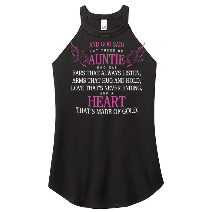 God Said Let There Be Auntie Women’s Perfect Tri Rocker Tank