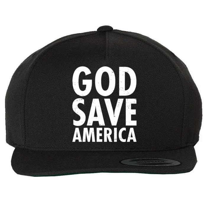 God Save America USA Religious Wool Snapback Cap