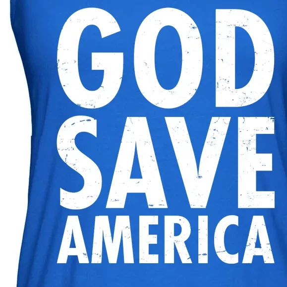 God Save America USA Religious Ladies Essential Flowy Tank