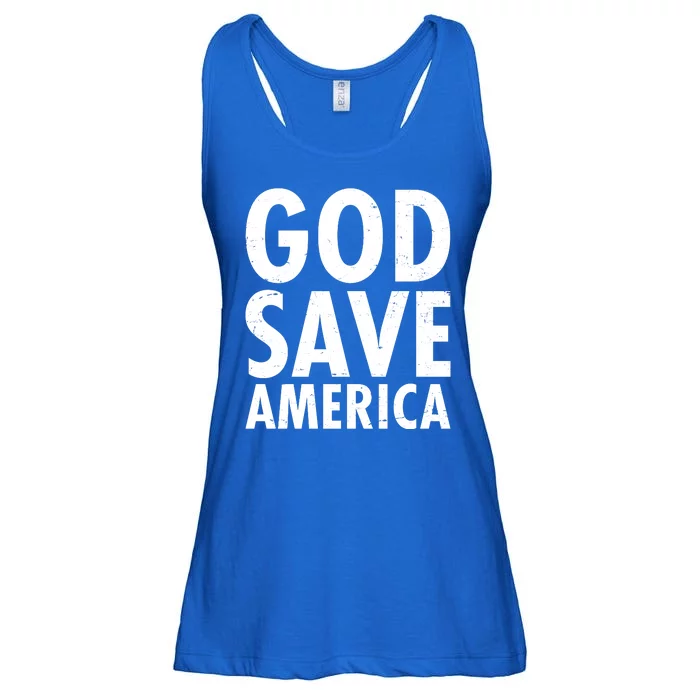 God Save America USA Religious Ladies Essential Flowy Tank