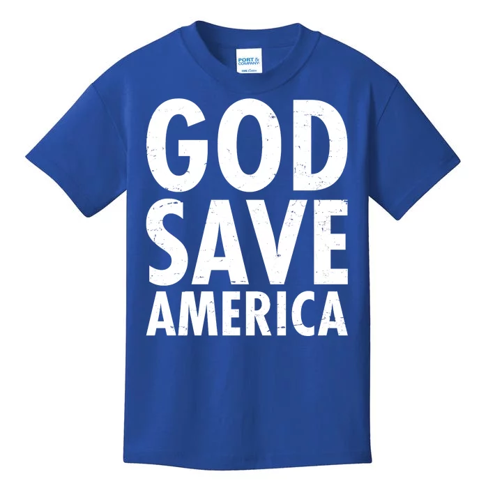 God Save America USA Religious Kids T-Shirt