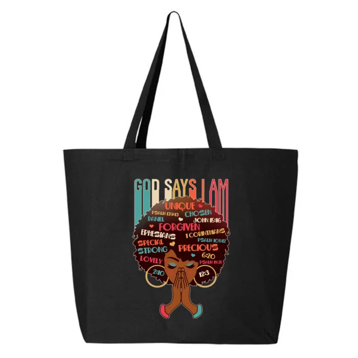 God Says I Am Praying Black Woman 25L Jumbo Tote