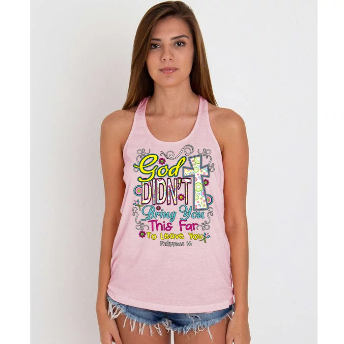 God Won't Leave You Women's Knotted Racerback Tank