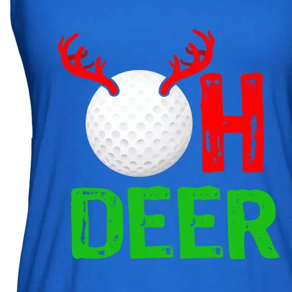 Golf Oh Deer Gift Funny Christmas Reindeer Ladies Essential Flowy Tank