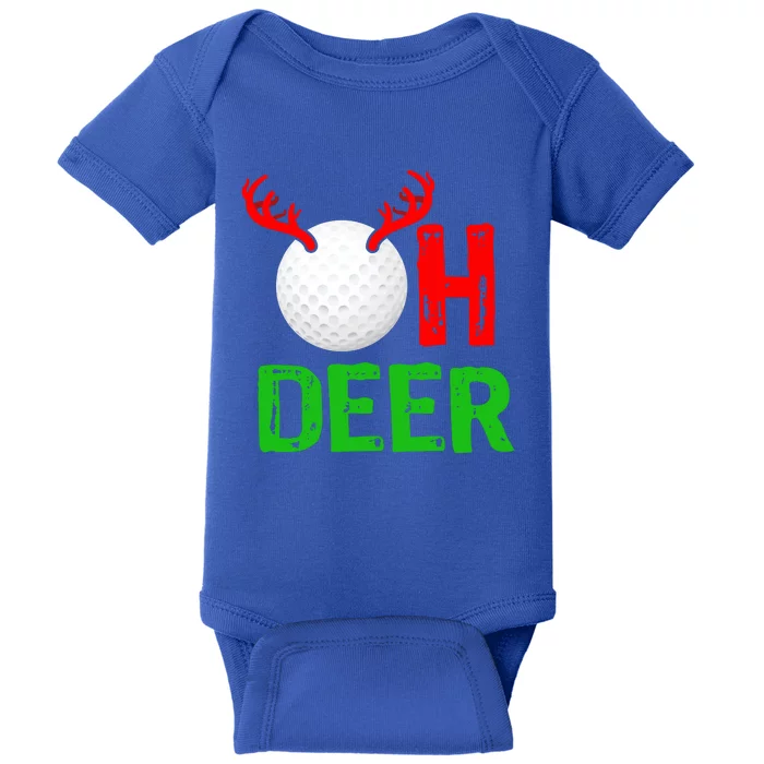 Golf Oh Deer Gift Funny Christmas Reindeer Baby Bodysuit