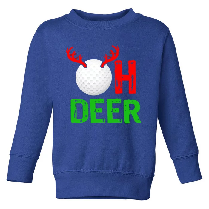 Golf Oh Deer Gift Funny Christmas Reindeer Toddler Sweatshirt