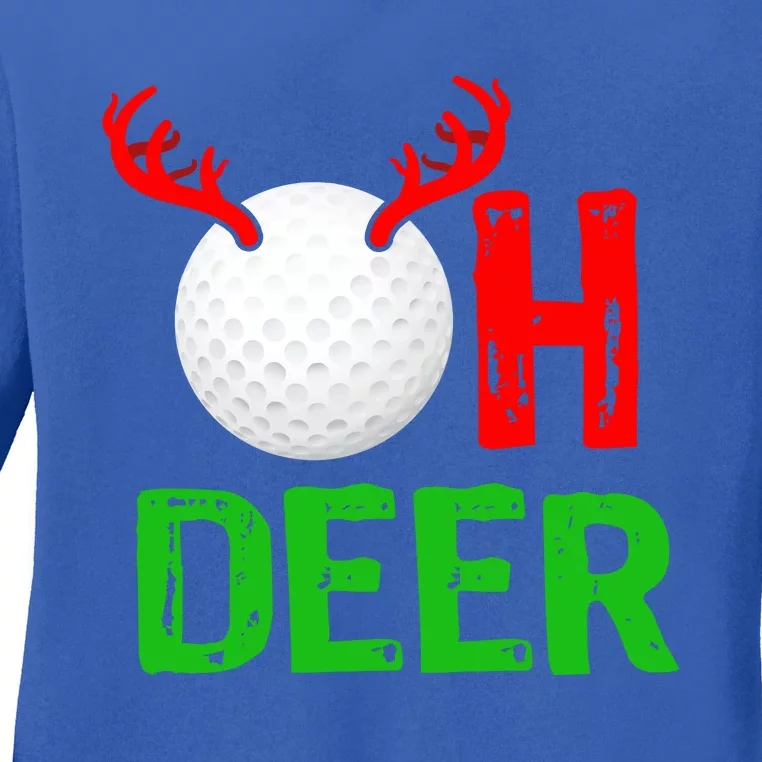 Golf Oh Deer Gift Funny Christmas Reindeer Ladies Long Sleeve Shirt