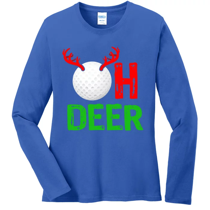 Golf Oh Deer Gift Funny Christmas Reindeer Ladies Long Sleeve Shirt