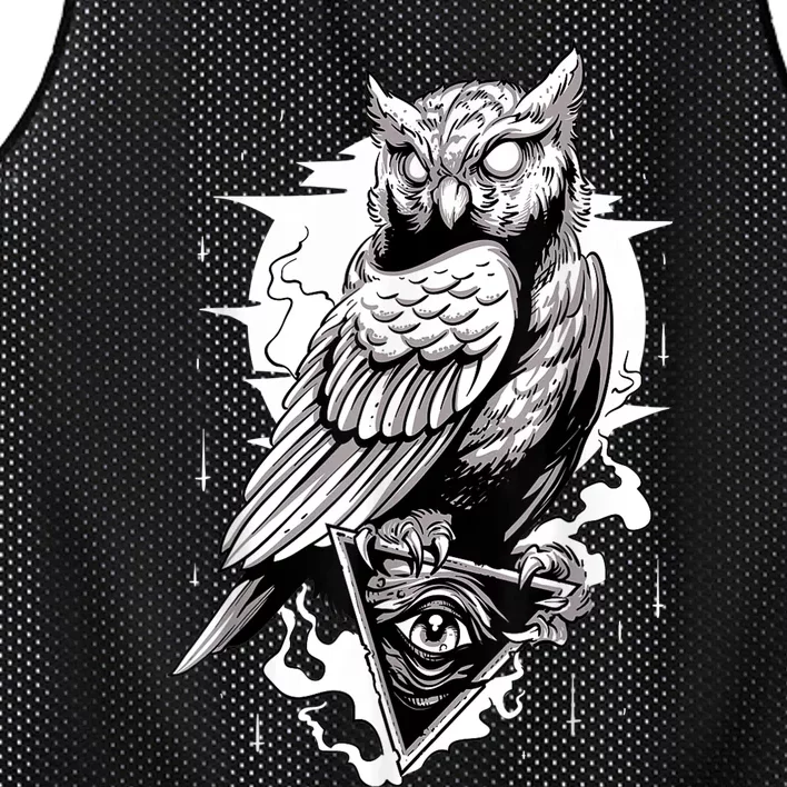 Goth Owl Design, Spooky Owl Design, Cool Owl, Owl Mesh Reversible Basketball Jersey Tank