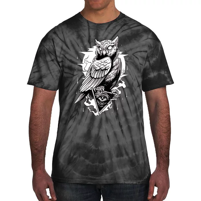 Goth Owl Design, Spooky Owl Design, Cool Owl, Owl Tie-Dye T-Shirt